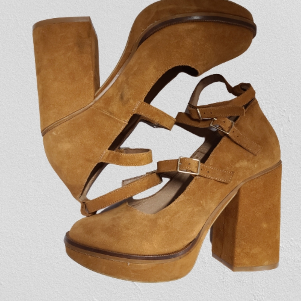 Free People perfect Pair platform suede heels 38